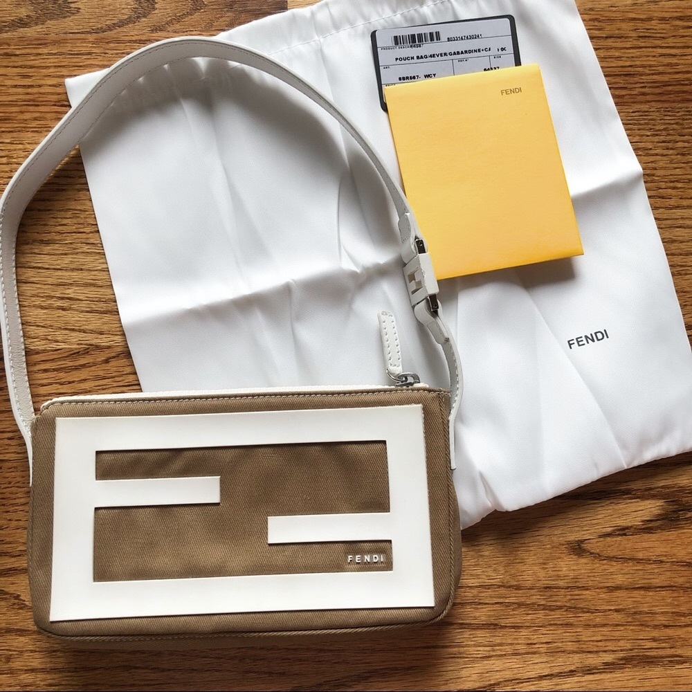 Fendi Giant Zucchino Logo Forever Pochette Bag